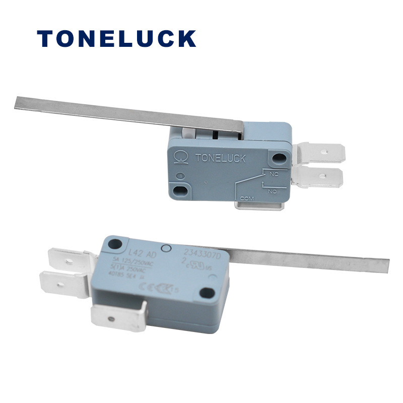 TONELUCK仝达5A电流长直柄微动开关 小家电配件L42AD微动开关厂家