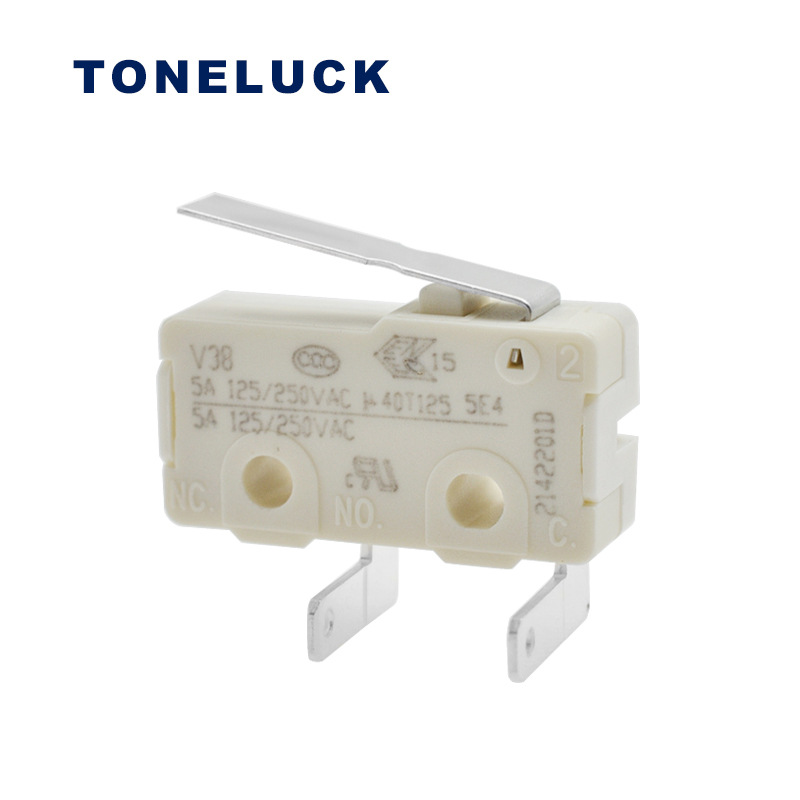 TONELUCK厂家供扫地机器人直手柄微动开关_绞肉机5A电流微动开关