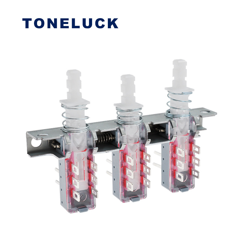 TONELUCK供连体琴键开关 数字调音台6脚带支架PBN-3直键锁位开关